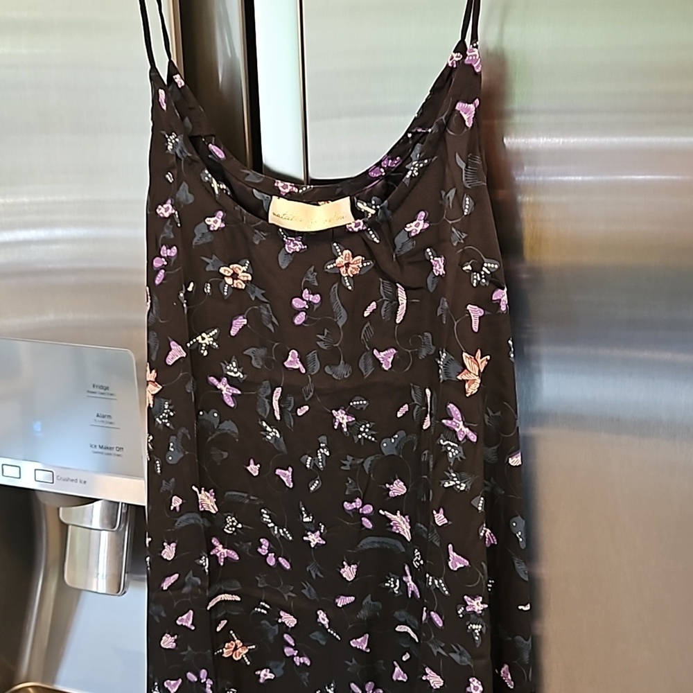 💕NATALIE MARTIN💕 Heather Silk Maxi Slip Dress ~ Lotus Print Nero Medium M NWT - Picture 7 of 14
